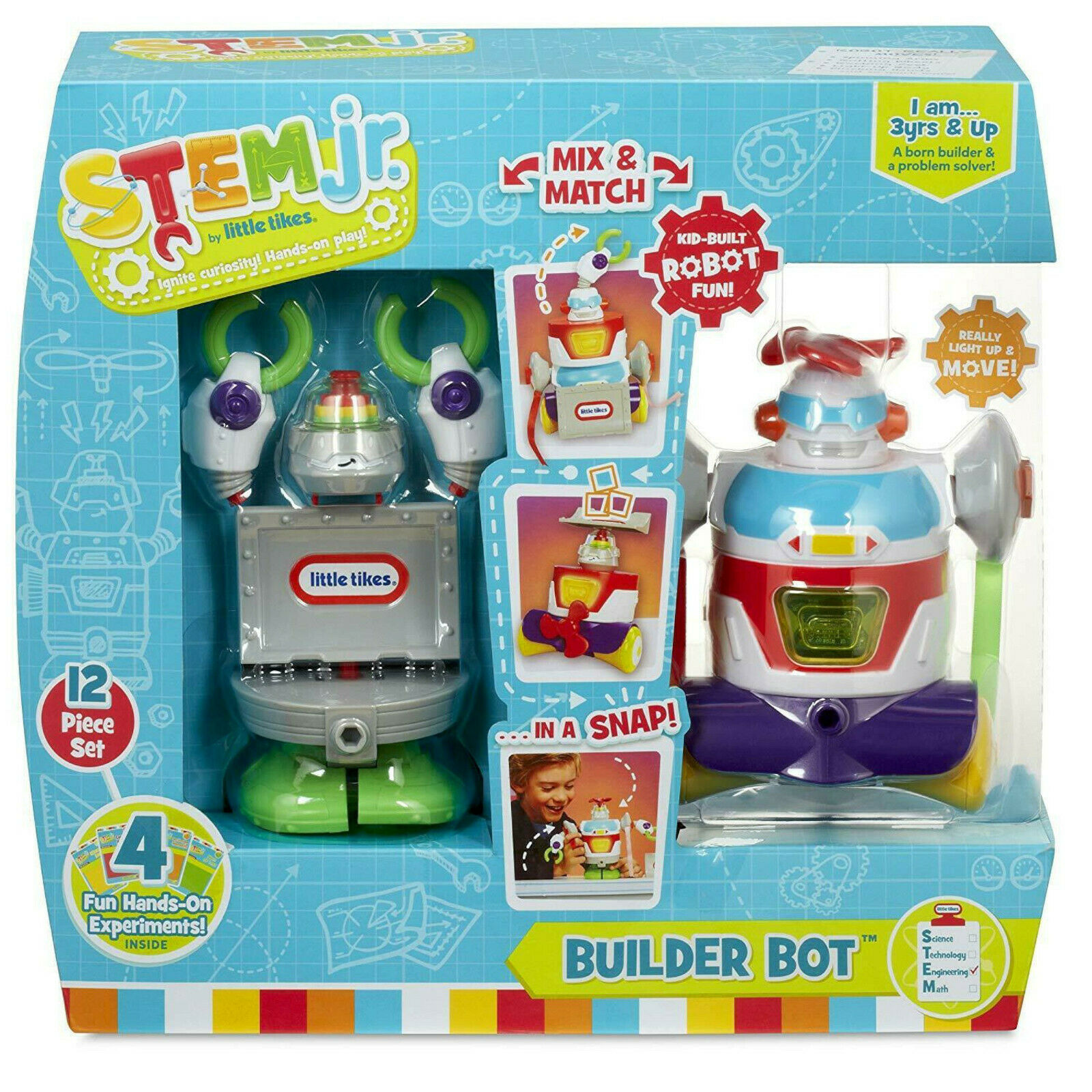 NEW Little Tikes Stem Jr. Builder Bot 12-Piece Set Hands-On Educational Kids Toy