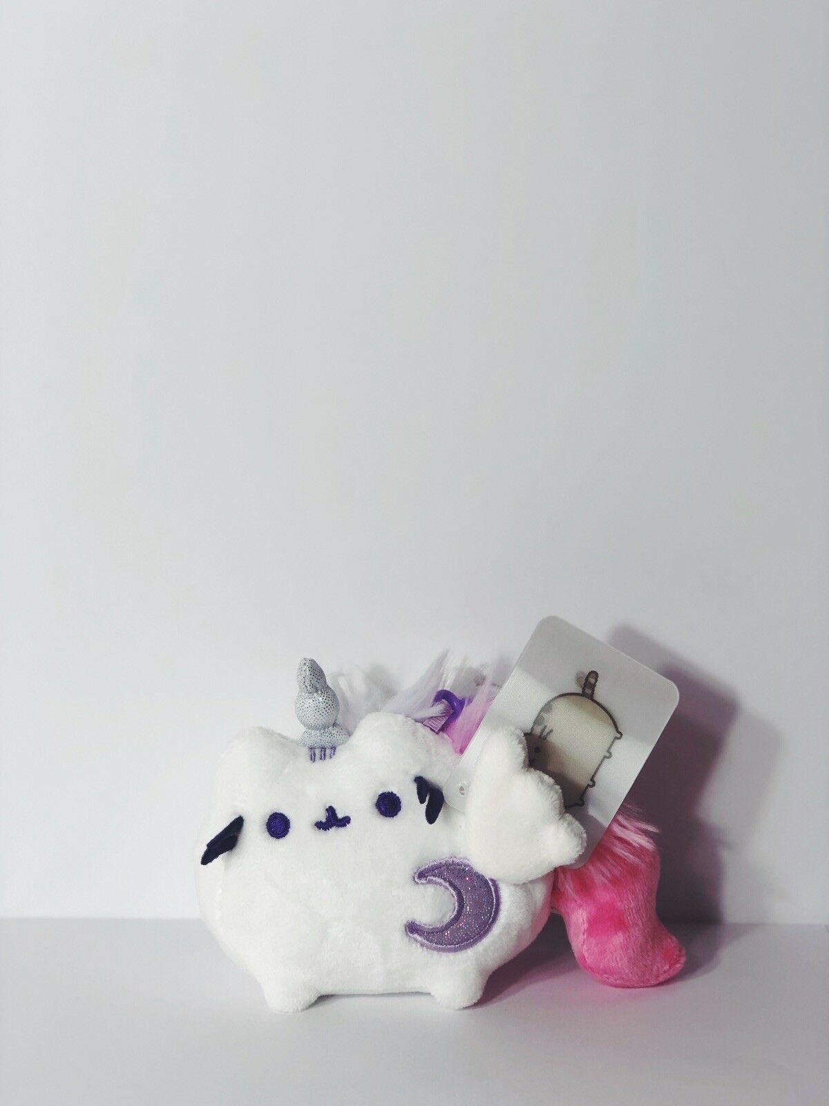 White Pusheen Bag Clip Super Pusheenicorn Unicorn Pegasus Plush w/ Moon